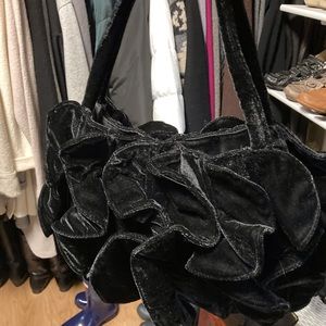 SR Squared by Sondra Roberts Ruffled Velvet Bag